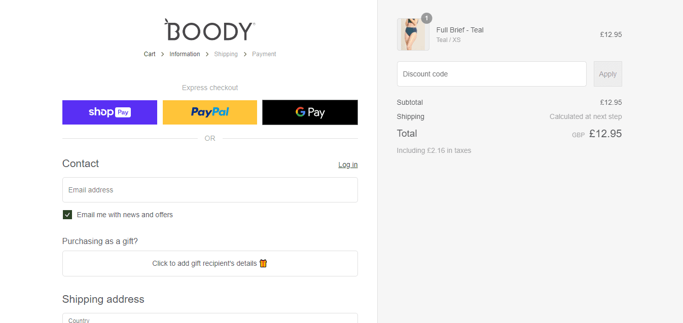 How to apply Boody UK coupon code